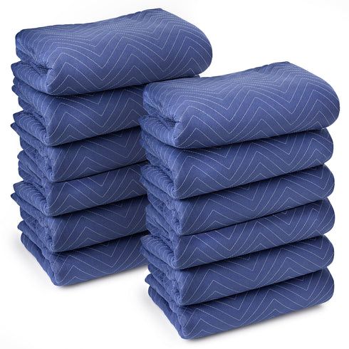 12pk - 80 x 72-in Moving and Packing Blankets - Royal Blue